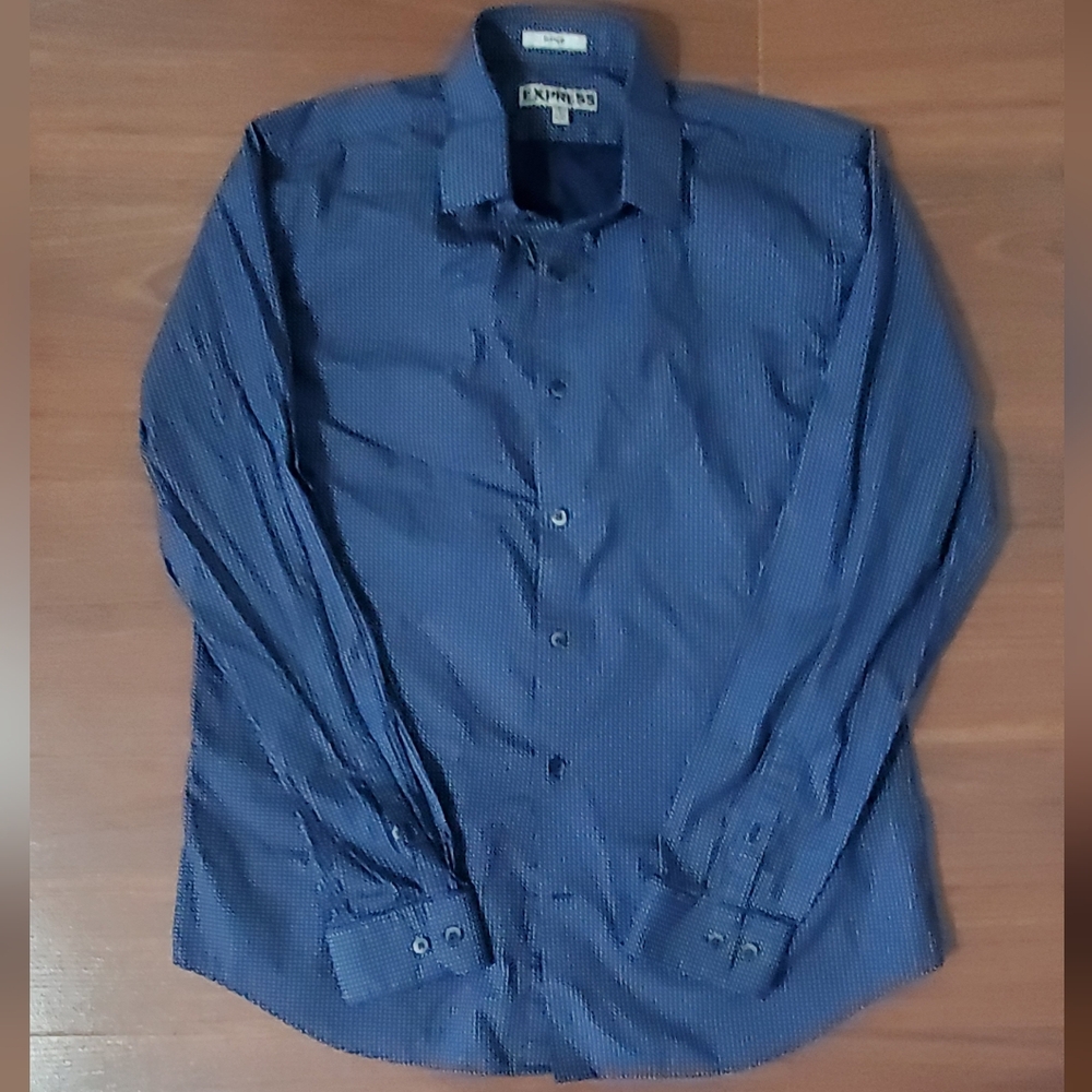 Express Men's Navy Casual Button-Down Shirt